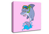 Snorkeling Dolphin Pink Canvas Wall Art