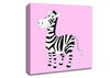 Standing Zebra Pink Canvas Wall Art