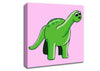 Suprised Dinosaur Pink Canvas Wall Art