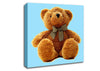 Teddy Bear Bow Baby Blue Canvas Wall Art