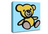 Teddy Bear Cartoon Baby Blue Canvas Wall Art