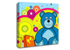 Teddy Bear Circles Baby Blue Canvas Wall Art