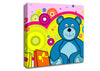 Teddy Bear Circles Pink Canvas Wall Art