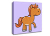 Walking Pony Horse Lilac Canvas Wall Art