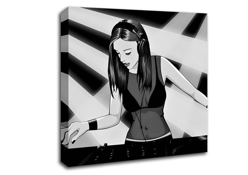 Dj Woman Canvas Wall Art