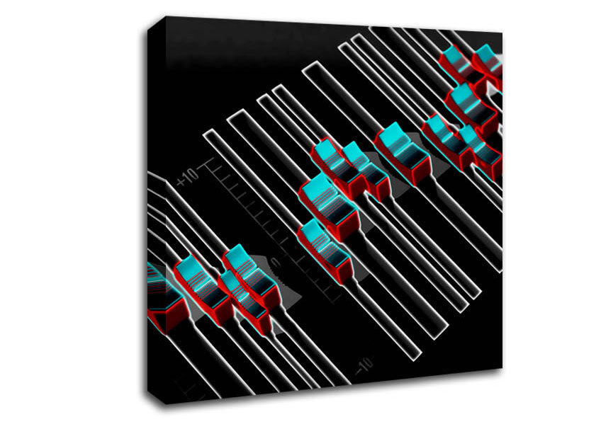 Equalizer Desk Retro Canvas Wall Art