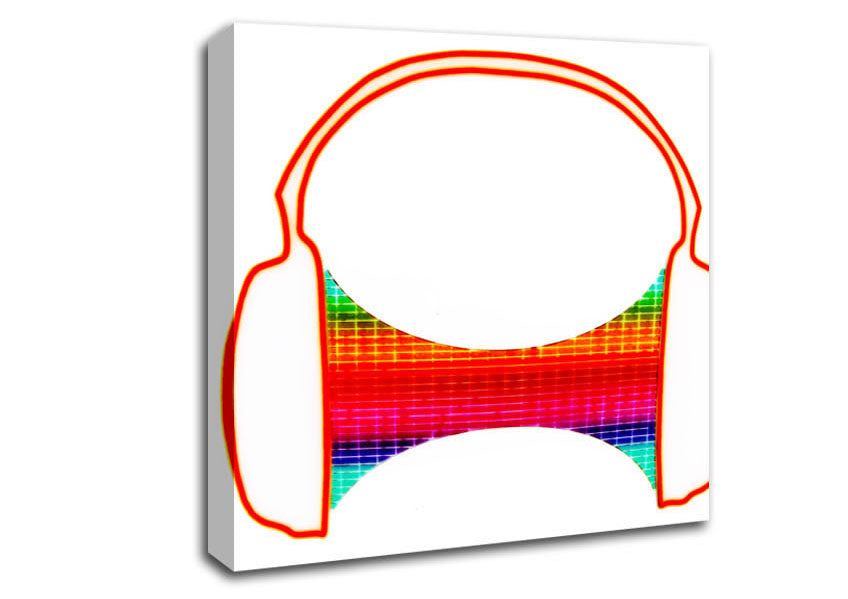 Headphone Funk White Canvas Wall Art