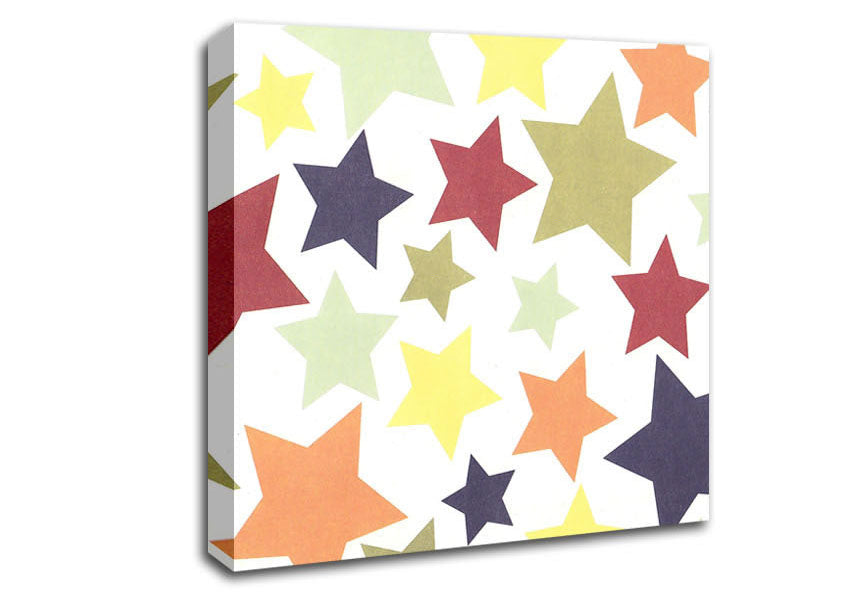 Colourful Stars Canvas Wall Art