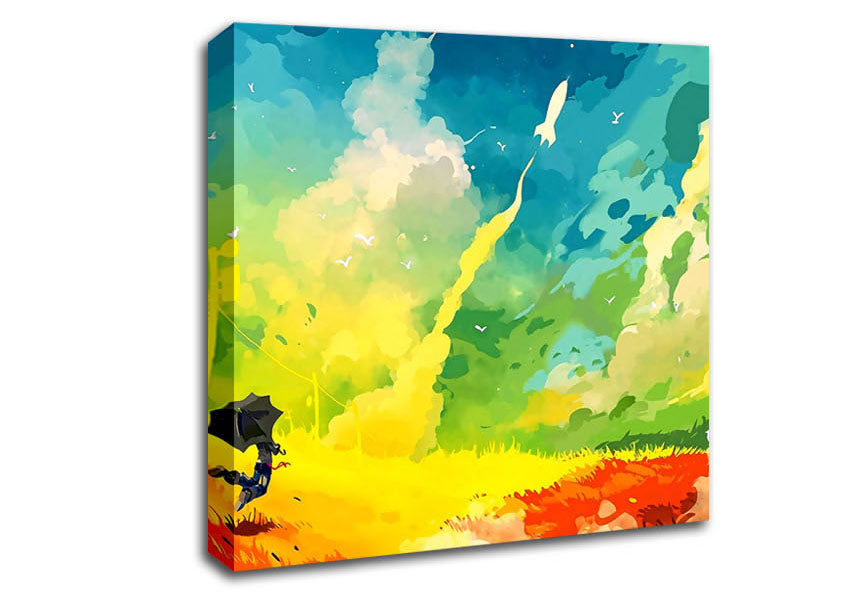 Clouds Multicolour Canvas Wall Art