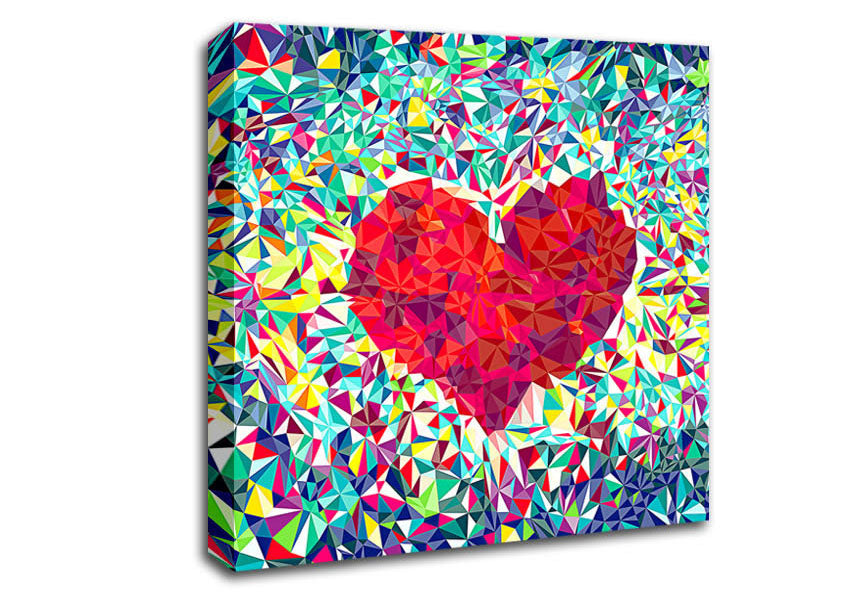 Love Heart Glass Canvas Wall Art