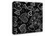 Hearts White On Black Canvas Wall Art
