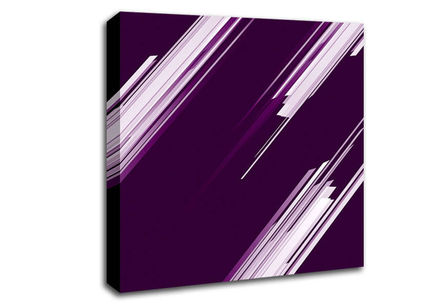 Shards Of Colour White On Purple Canvas Wall Art