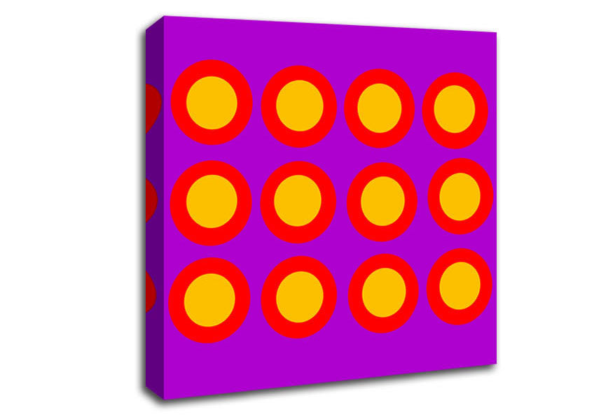 Circles Of Light Yellow On Purple Canvas Wall Art
