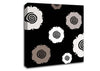 Flowers Beige On Black Canvas Wall Art