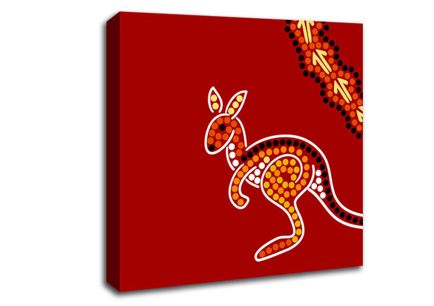Aboriginal Native Australian Kangaroo Canvas Wall Art