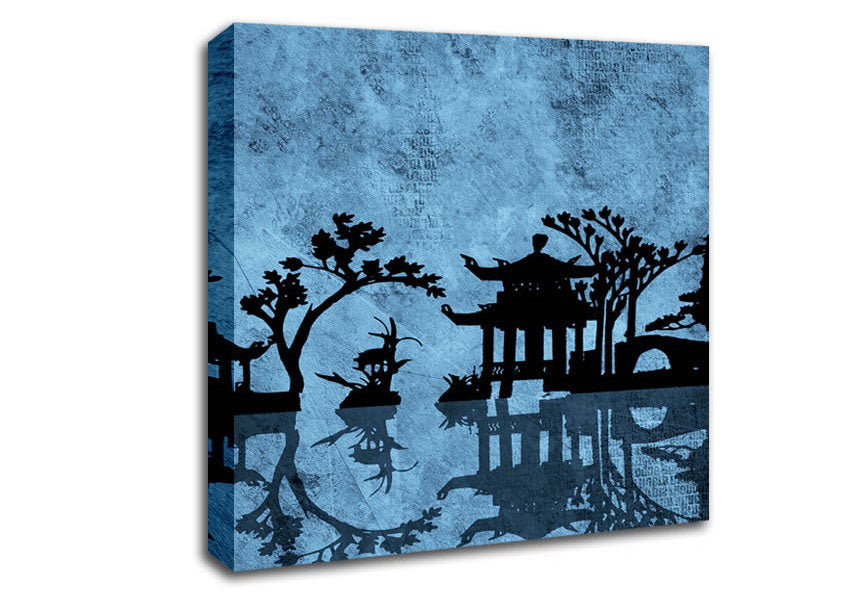 The Blue Japanese Garden Canvas Wall Art