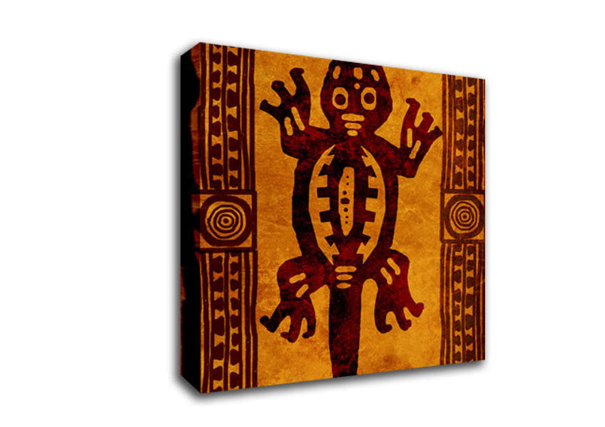Aboriginal Gecko Earth Canvas Wall Art