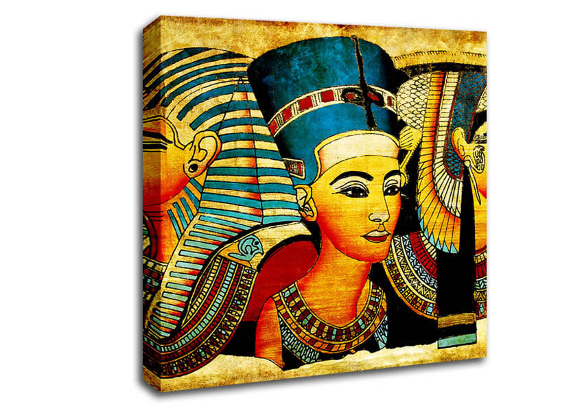 Heads Of Three Egyptian Queens n Kings Canvas Wall Art