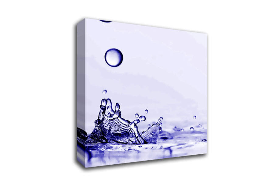 Purple Water Droplet Splash Canvas Wall Art