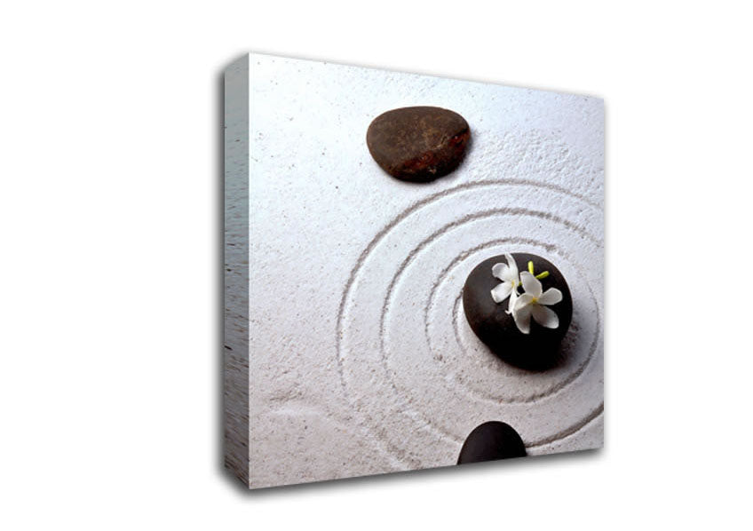 Peace Lily Zen Stones Canvas Wall Art