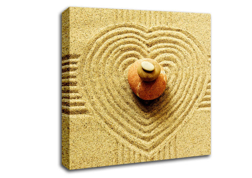 Love Heart Sand Stone Canvas Wall Art