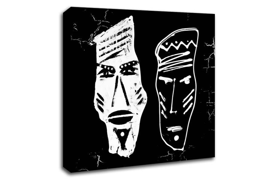 Mask Of Two Sides Canvas Wall Art