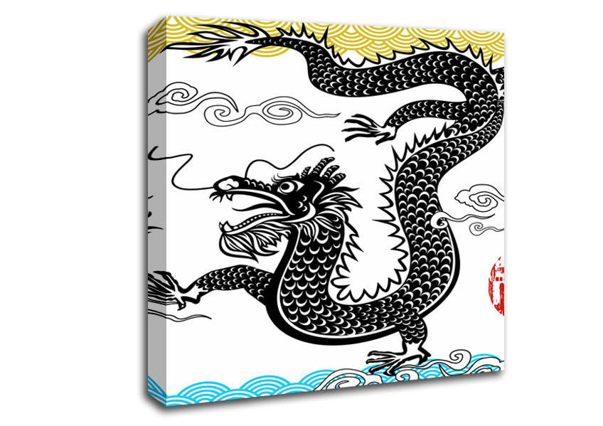 Japanese Dragon Of The Seas Canvas Wall Art