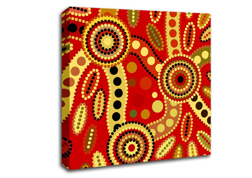 Aboriginal Red Tribal Canvas Wall Art