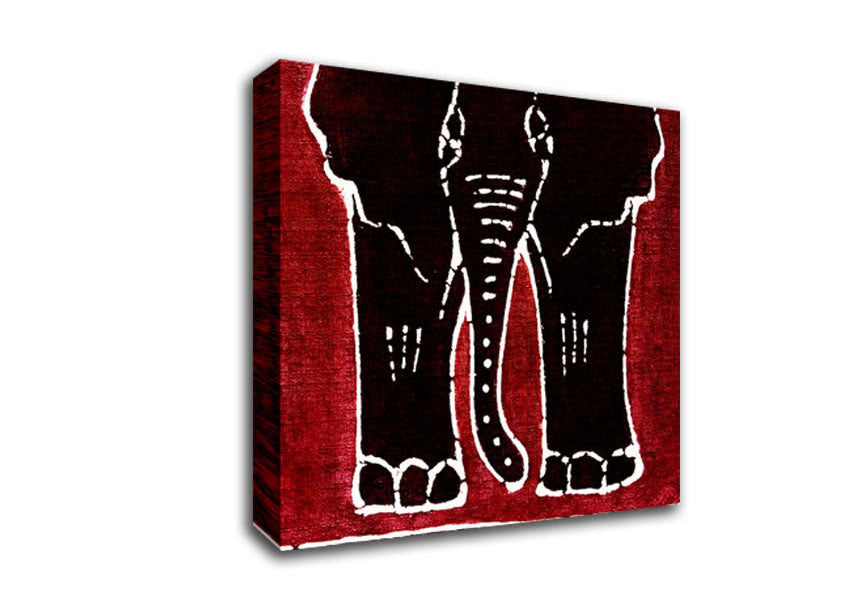 Aboriginal Red Elephant Canvas Wall Art