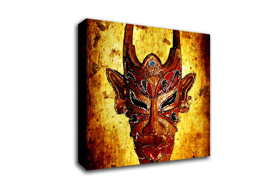 Horned Mask Canvas Wall Art