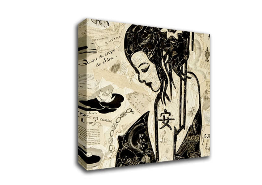 Japanese Geisha Girl Canvas Wall Art