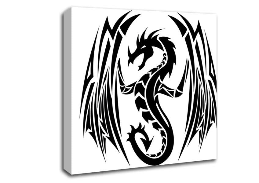 Tribal Wings Dragon Canvas Wall Art