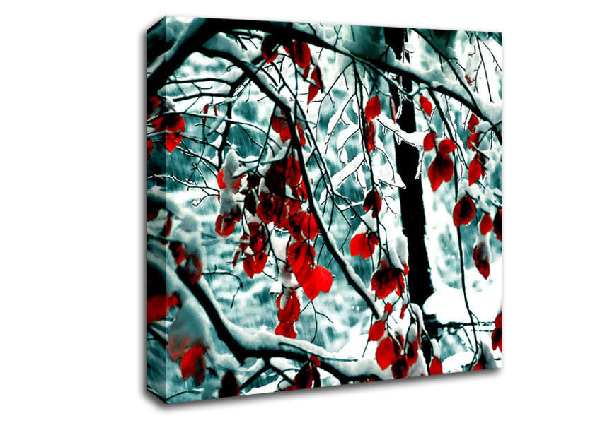Snow Leaves Canvas Wall Art