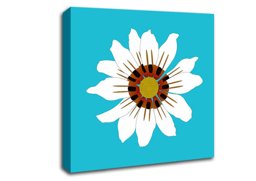 White Daisy Blues Canvas Wall Art