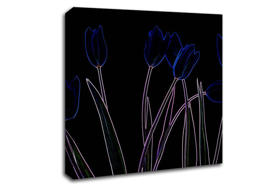 Abstarct Neon Floral 23 Canvas Wall Art