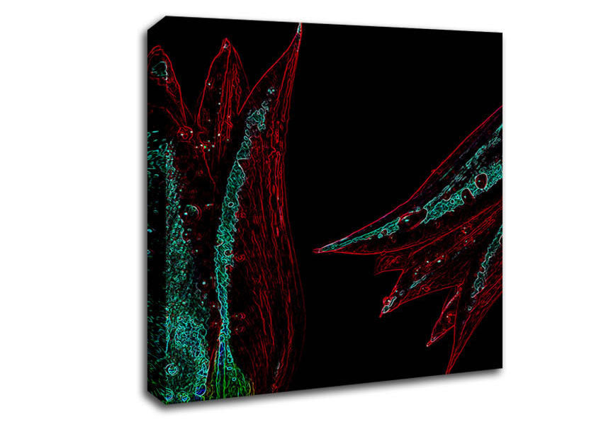 Abstarct Neon Floral 37 Canvas Wall Art