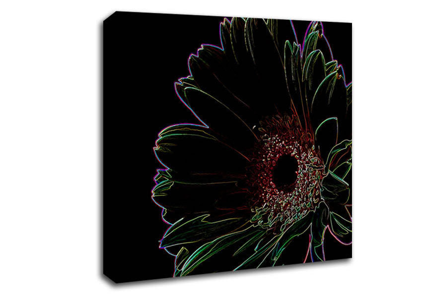 Abstarct Neon Floral 16 Canvas Wall Art