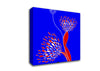 Flower Doves Blue On Red Canvas Wall Art