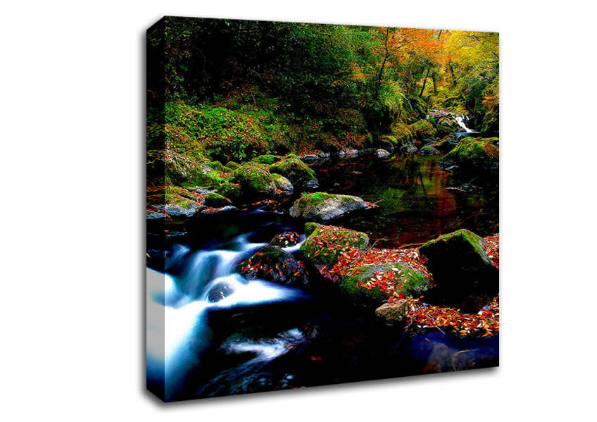 Autumn Forest River Canvas Wall Art