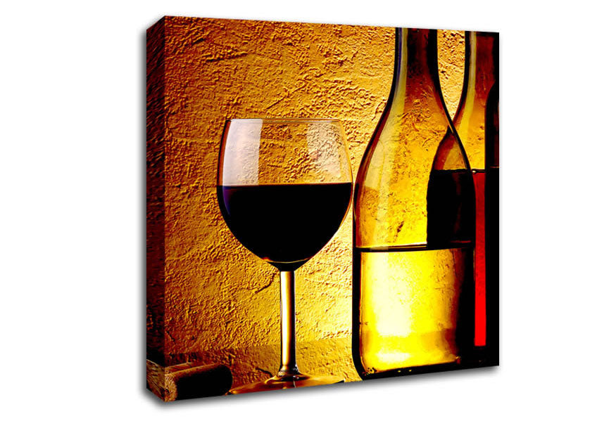 Wine Bottles And Glasses Canvas Wall Art