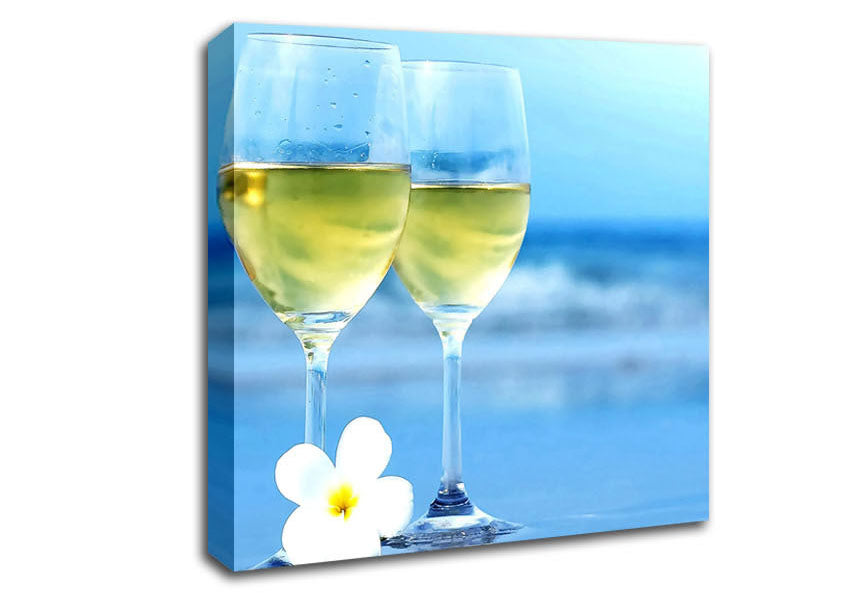 White Wine Glasses Canvas Wall Art