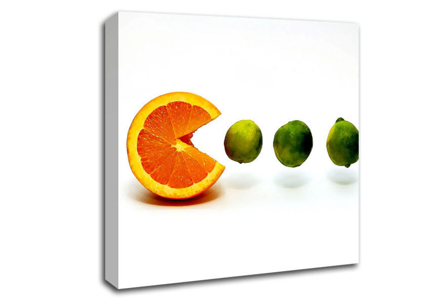 Lime Eating Orange Canvas Wall Art