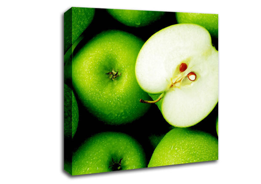 Green Apple Centre Canvas Wall Art
