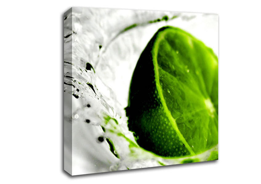 Lime Splash Canvas Wall Art
