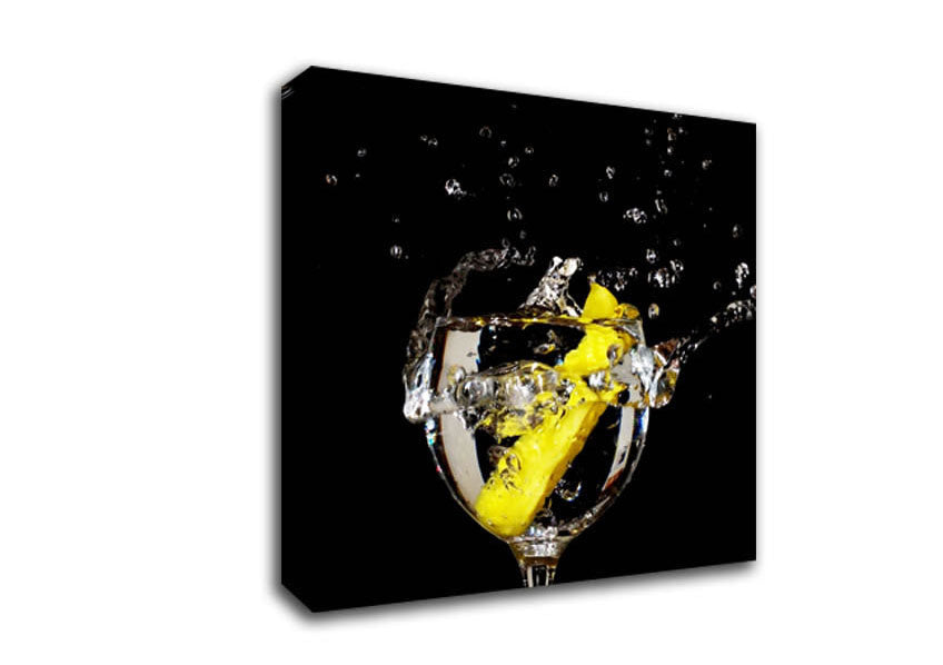 Gin And Tonic Lemon Splash Canvas Wall Art