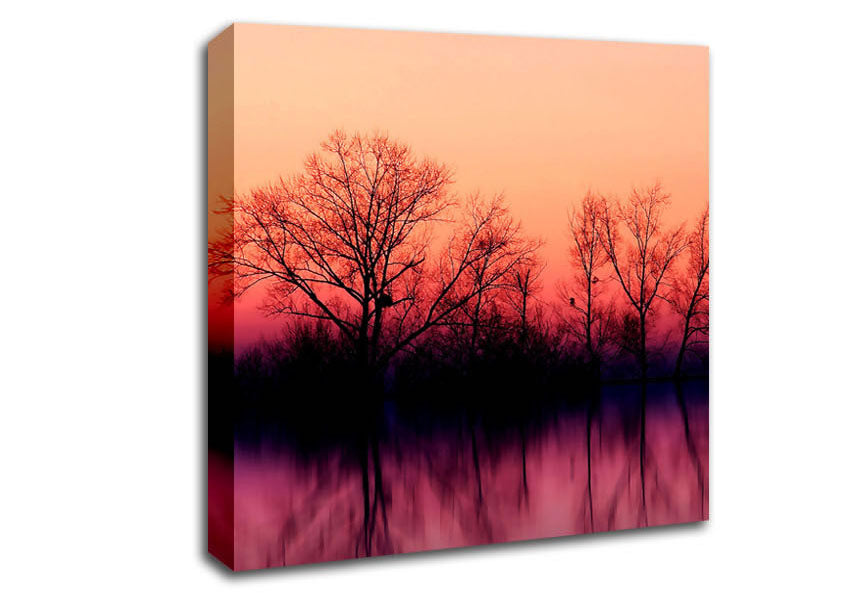 Trees At Dusk Canvas Wall Art