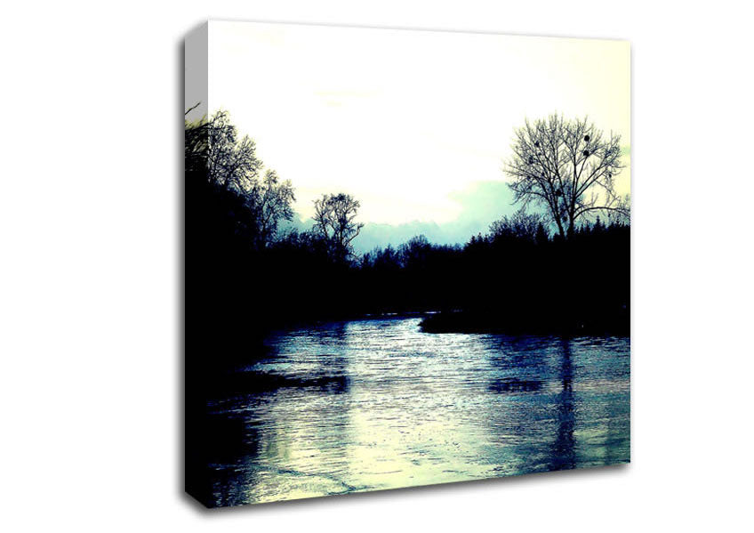 River At Dusk Canvas Wall Art