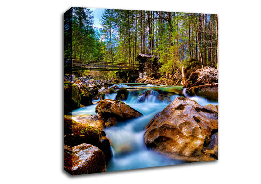 Secluded River Retreat Canvas Wall Art