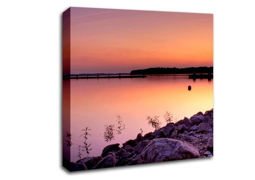 Peach Lake Calm Canvas Wall Art