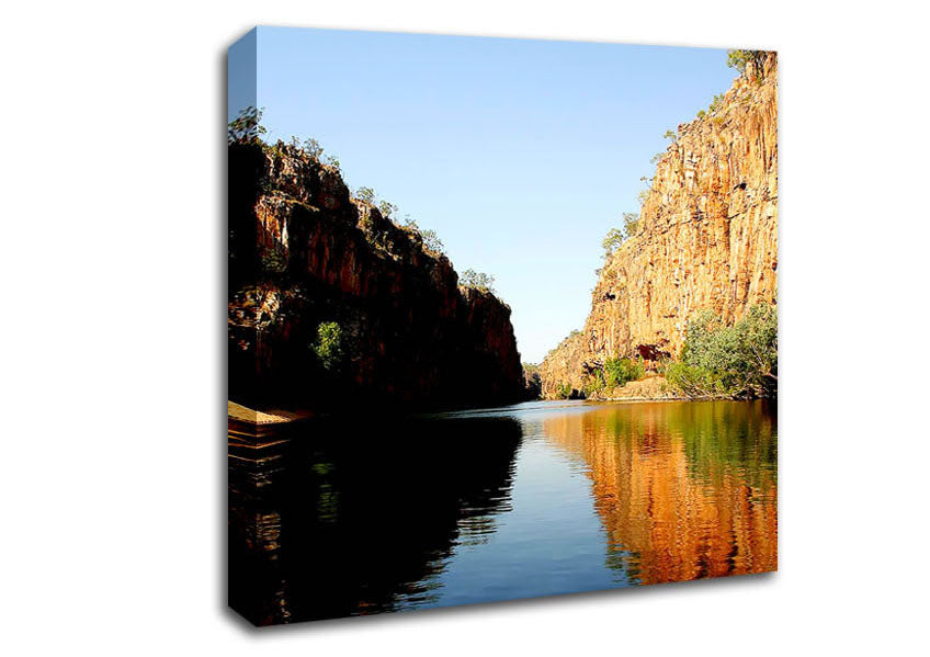 River Canyon Reflection Canvas Wall Art